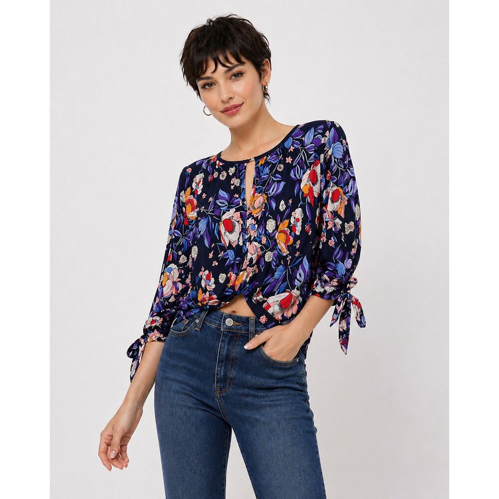 Free People Keepin' On Floral Blouse Extra Small